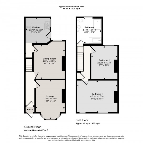 Floorplan for Barton Road, Eccles, M30