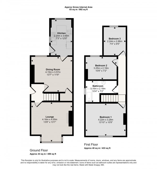 Floorplan for Lynton Avenue, Cadishead, M44