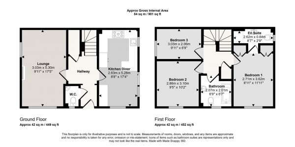 Floorplan for Woodseaves Close, Irlam, M44