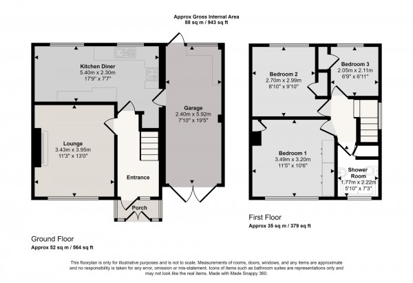 Floorplan for New Moss Road, Cadishead, M44