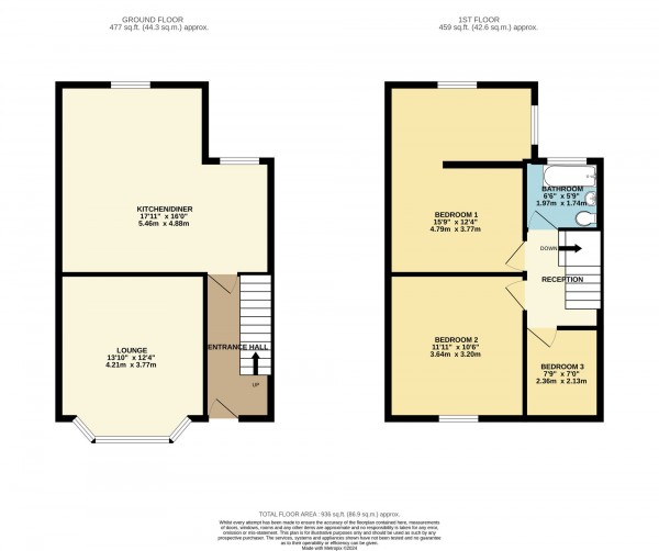 Floorplan for Allenby Road, Cadishead, M44