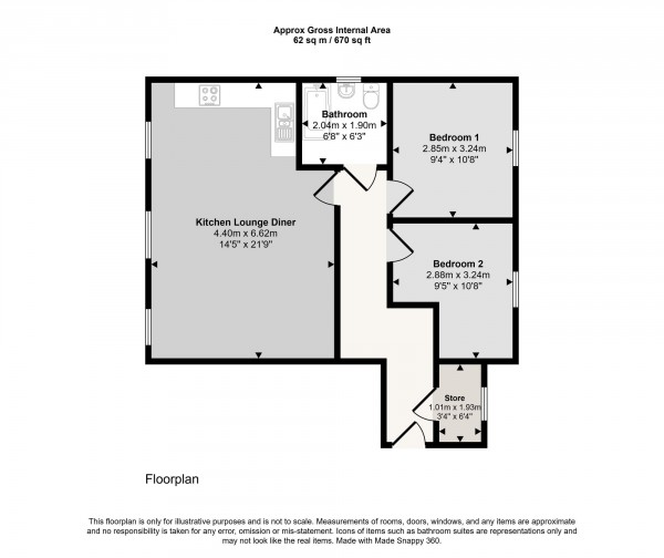 Floorplan for Liverpool Road, Cadishead, M44