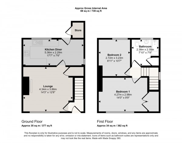 Floorplan for Baines Avenue, Irlam, M44