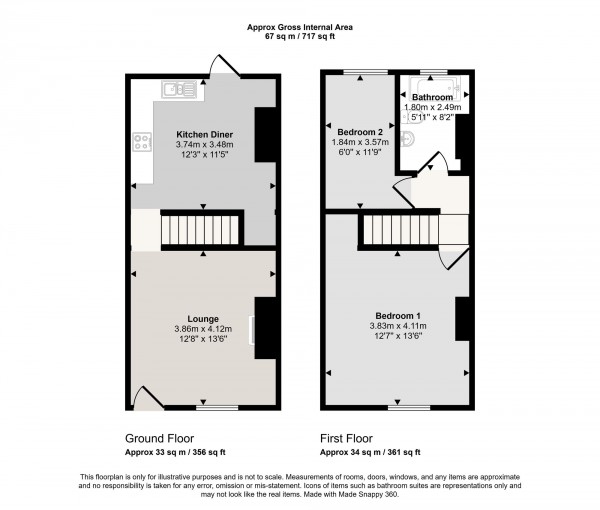 Floorplan for Moss Side Road, Cadishead, M44