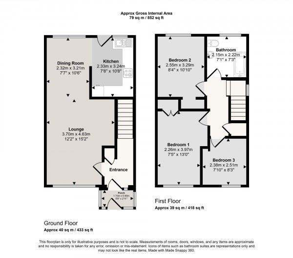 Floorplan for Fiddlers Lane, Irlam, M44