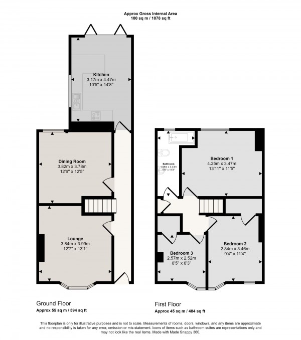 Floorplan for Lynthorpe Avenue, Cadishead, M44