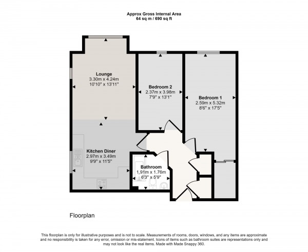 Floorplan for Forebay Drive, Irlam, M44