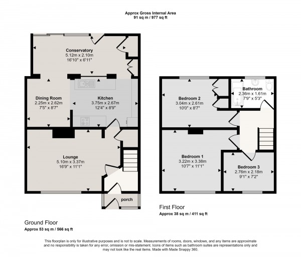 Floorplan for Norfolk Close, Cadishead, M44