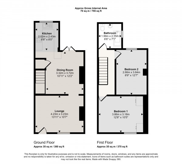 Floorplan for Hayes Road, Cadishead, M44