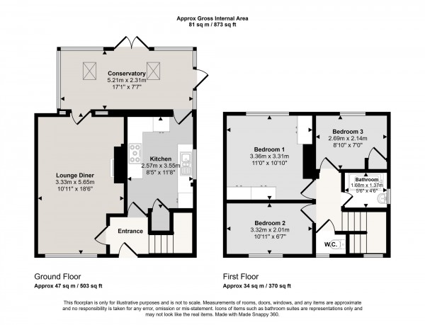 Floorplan for Elsinore Avenue, Irlam, M44