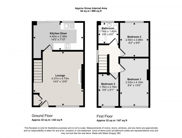 Floorplan for Broadway, Irlam, M44